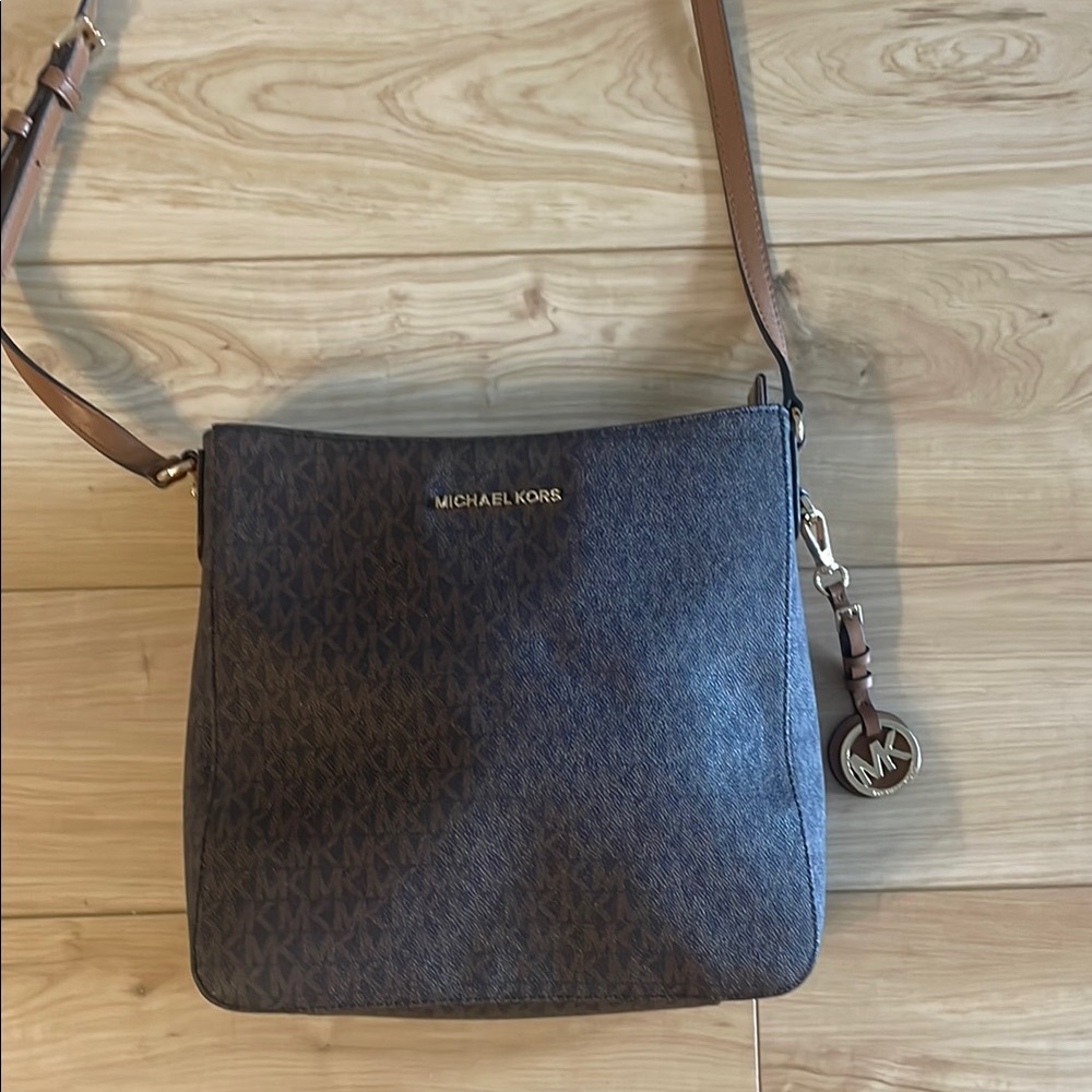 Michael Kors Brown and Tan Crossbody Bag